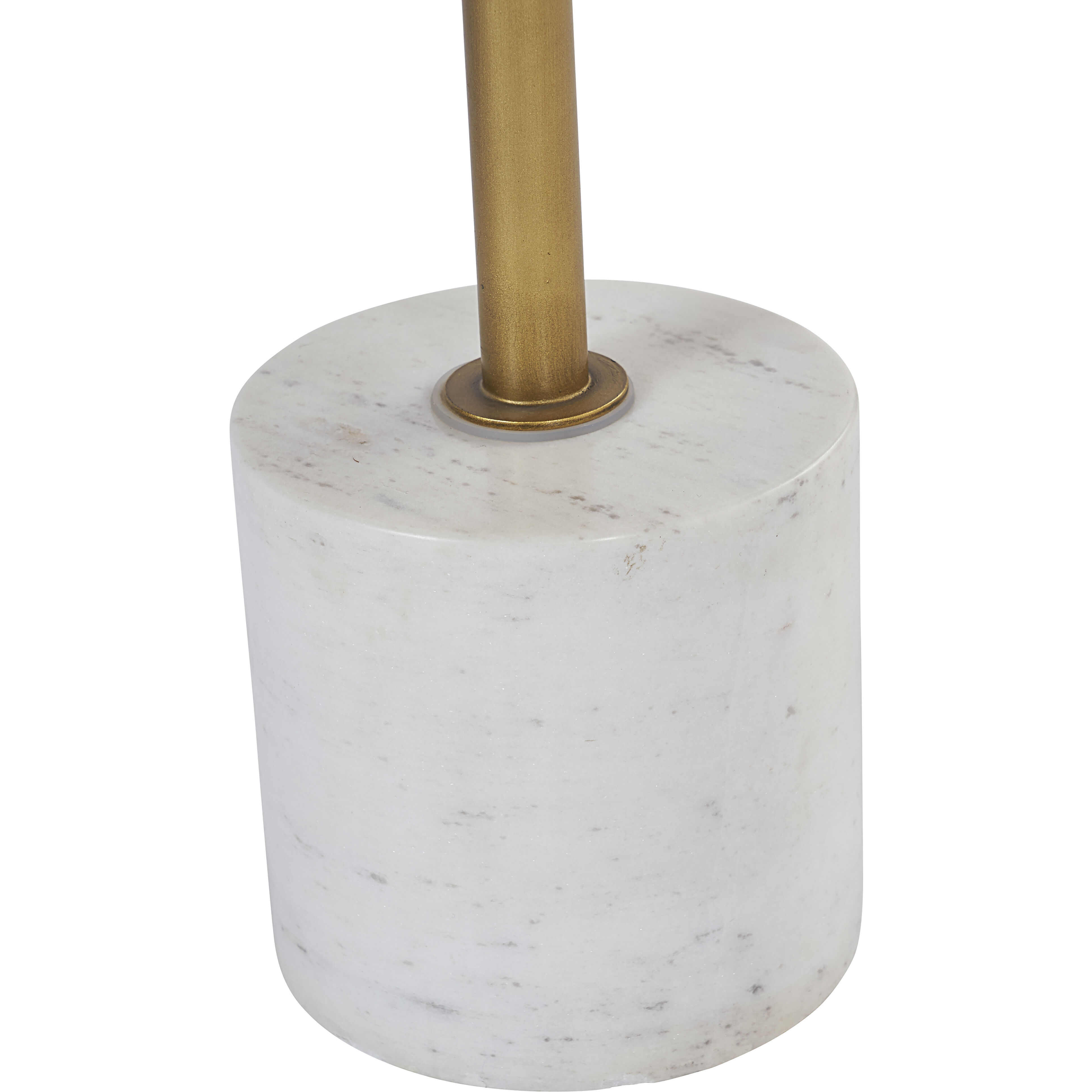 Sia 23.5 X 13 inch Brass / White End Table